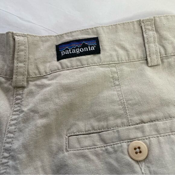 Patagonia 8” Inseam High Rise Waist Linen Blend Khaki Shorts - Picture 4 of 5